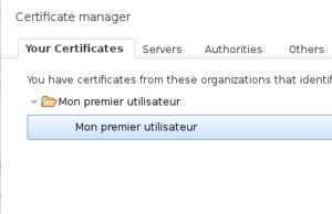 Copie écran certificat client